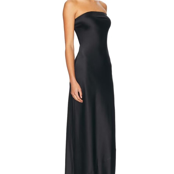 Eterne Amina Silk Dress in Black S Maxi Dress Sleeveless - Picture 2 of 14
